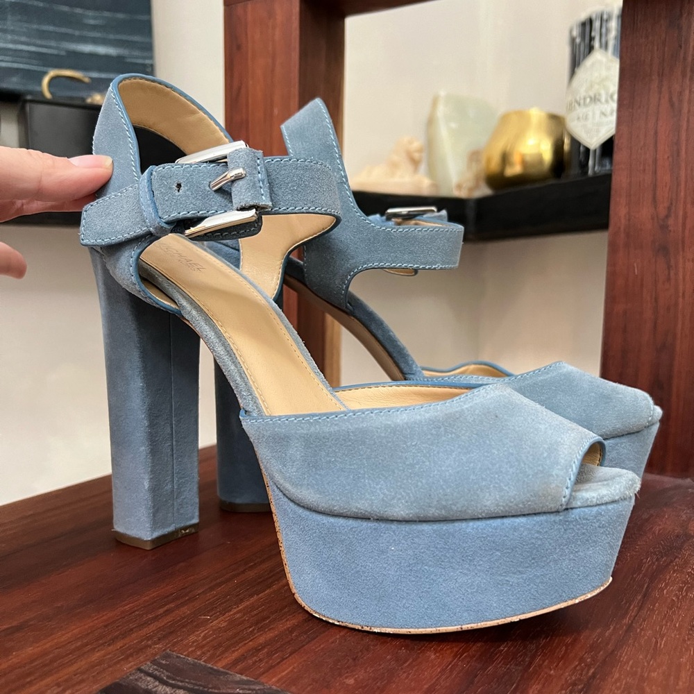 Suede blue Michael Kors platform heels
